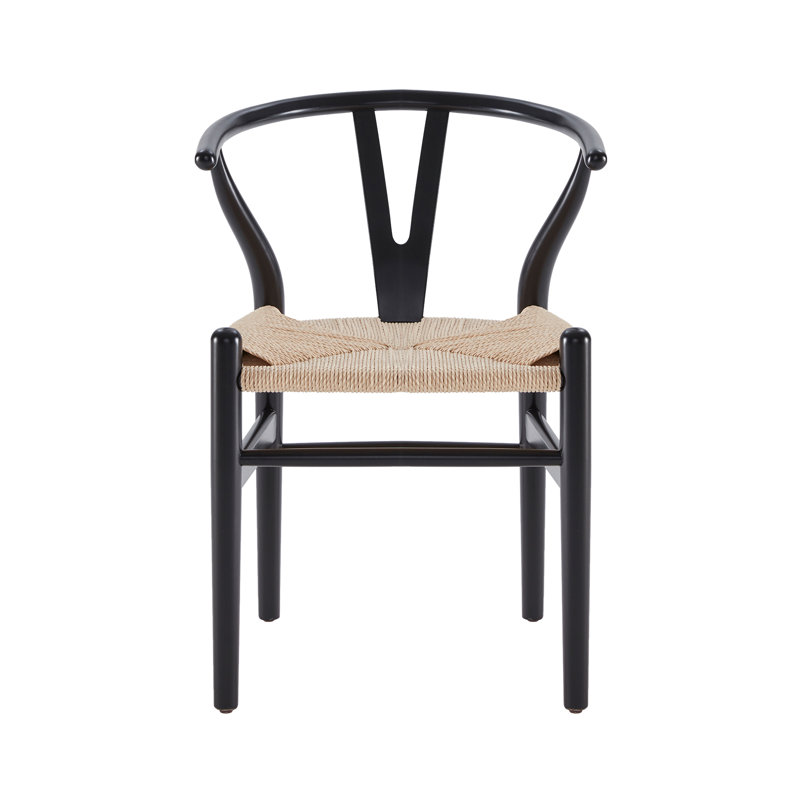 Corrigan Studio® Gunnhildur Solid Wood Slat Back Stacking Arm Chair